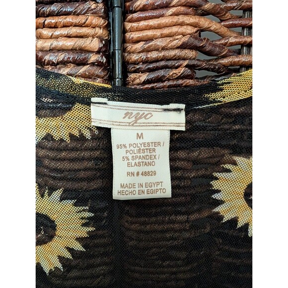 NYC Y2K Mesh Sunflower Open Front Duster Womens Medium Festival Country Cowgirl - Picture 6 of 7